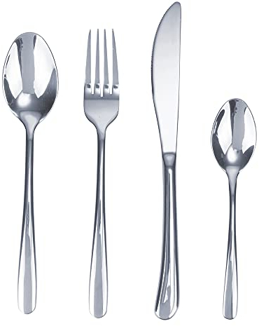 Villa d'Este Home Tivoli Set 24 Posate in Acciaio Inox Lucido, Drop
