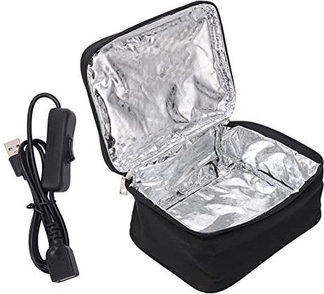 Four portable, boîte à lunch chauffante pour voiture, chargeur USB pour micro-ondes portable avec revêtement en film d'aluminium, boîte à lunch chauffante avec 2 méthodes de chauffage