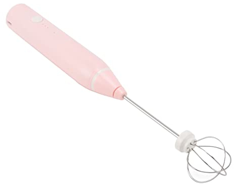 Agitador eléctrico, batidor de huevos inalámbrico portátil, batidora para alimentos de cocina con 3 modos de mezcla, batidor de huevos de acero inoxidable para galletas (rosa)