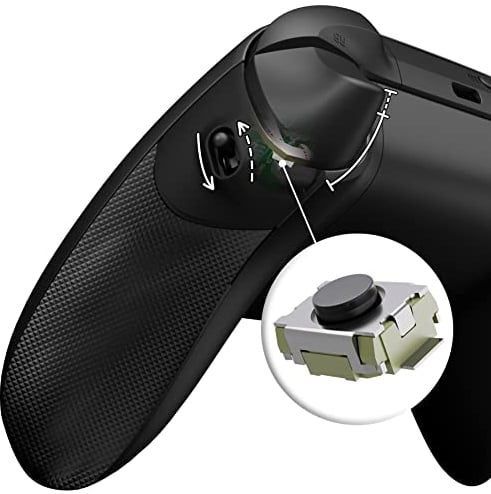 eXtremeRate Flexor Clicky Trigger Stop Grips Kit für Xbox Series X/S Controller, Rutschfeste Struktur Gummi Griffe Gehäuse & Trigger Stopper & Clicky Kit für Xbox Core Controller-Schwarz