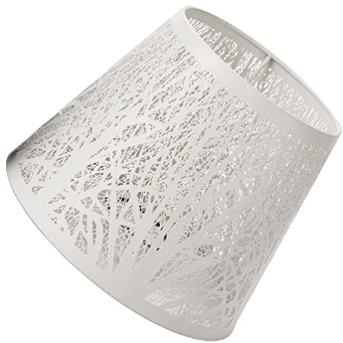 MAGICLULU 1 Stück Metall Hohler Baum Schatten Lampenschirm Metall Tischleuchte Schatten Kreativer Schatten Muster Lampenschirm Für Stehlampe Tischlampe (Weiß)