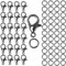 DOANTE 50 Stück verschlüsse für armbänder,kettenverschluss, mit 100 Biegeringe,perlen verschlüsse, karabiner schlüsselanhänger,kleine karabinerhaken,für DIY,Rucksack,schlüssel(Schwarz)