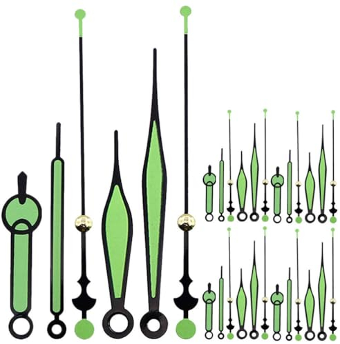 IMIKEYA 10 Sets Leuchtende Uhrzeiger, Aluminium Wanduhr Zeiger Im Dunkeln Leuchtende, Wanduhrzeiger Quarz Uhrwerk Zeiger Zubehör für Reparaturteile Ersatz
