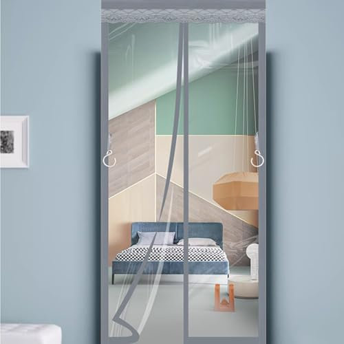 Magnétique Thermique Isolation Phonique Rideau De Porte Transparent Rideau Thermique Isolant Anti Froid Porte Entrée Magnetique Fermée Automatique (145 x 225 cm)
