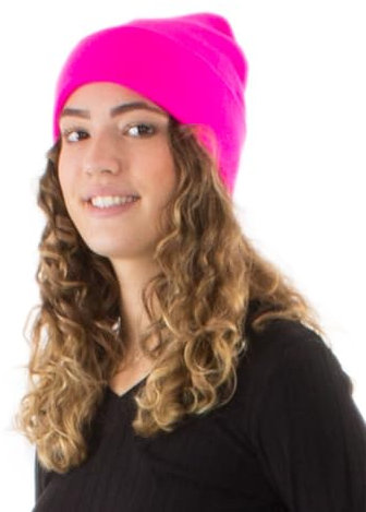 Coline - Bonnet Mixte Couleur Unie - Couleur : Fushia - Taille Unique