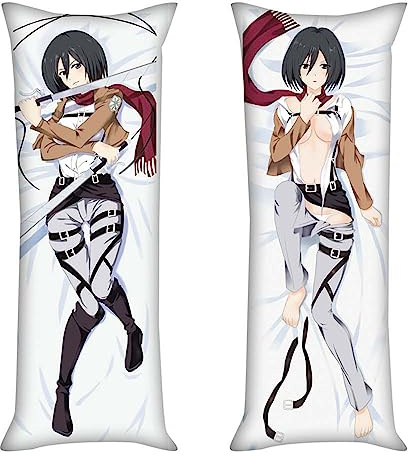 FELOTA Attack On Ti-tan Anime Kissenbezüge, Dekokissen Kissenhülle Bequemer Weiche, Deko Umarmungskissen Fall für Schlafzimmer Balkon Wohnzimmer-Multicolor 3||50 * 150cm