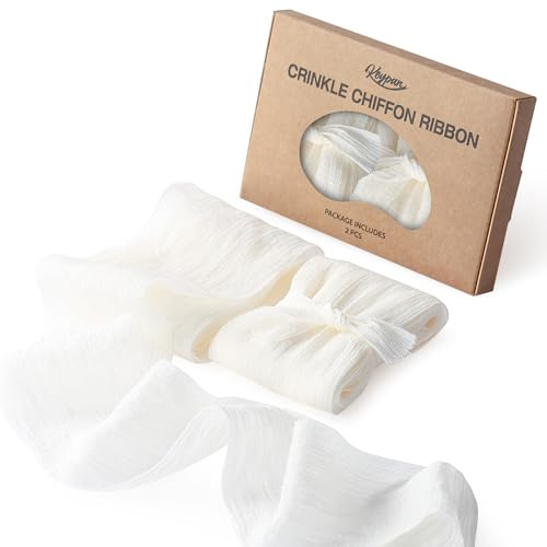 Keypan Elfenbein Chiffonband 75mm x 5,5m Schleifenband Geschenkband