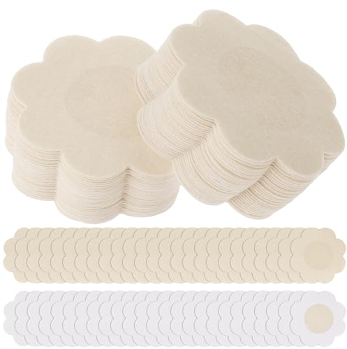 COMNICO Lot de 60 cache-tétons jetables, autocollants, invisibles, naturels, pour femmes, beiges, beige, 6 × 6 × 0.01 cm