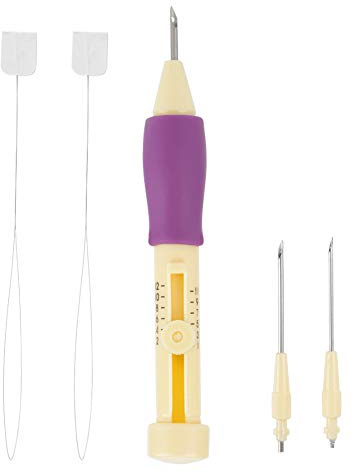 Stickstift Set mit 3 Nadeln, Edelstahl Nadelstanzwerkzeug | Verformungsbeständige Nadeln, einstellbare Länge, zum Verzieren von Kleidung, Kissen und Taschen