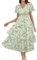 GRACE KARIN Women Flowy Beach Maxi Dress Long Floral Chiffon Dresses Spring Picnic Daily V Neck Midi Dress Yellow Flowers XXL