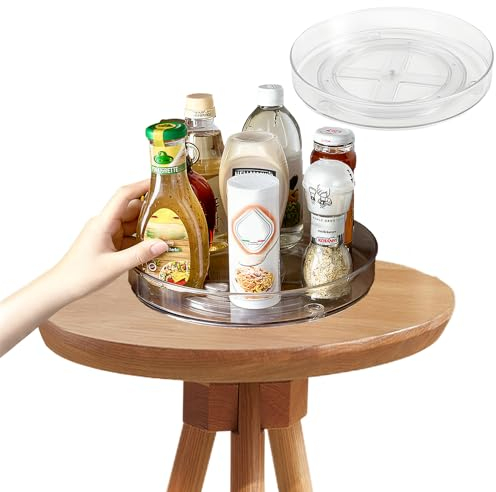 Especiero Giratorio,360° Organizador Giratorio,Bandeja Giratoria-Organizador para Nevera y Cocina para Especias, Condimentos, Alimentos Enlatados, Botellas-FüR Cocina, Nevera, Armario, BañO