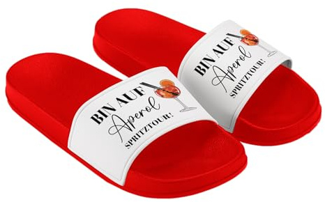 LIEBTASTISCH Badelatschen - Bin auf Aperol Spritztour - Malle - JGA - Geschenk - Hausschuhe - Schlappen - Urlaub