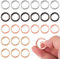 Nogeqi 24 Stück Karabinerhaken Rund Klein, Karabiner Rund 25mm, Schlüsselring Klein, Schlüsselanhänger Ringe, Schlüsselringe 25mm Runder Ring Zinklegierung für Diy Handwerk Machen Rucksack
