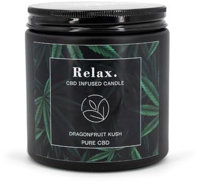Candle-Brothers CBD Duftkerze im Glas mit Deckel | Dragon Fruit Kush | Duftkerze zur Entspannung | Relax Kerze im Glas | Geschenk für Freunde & Familie | Duftkerze Sojawachs