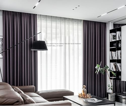 Daesar Schiebevorhänge Blickdicht 2er Set, Verdunkelungsvorhang Ösen Kinderzimmer 137x160CM Modern Einfach Violett Gardinen Vorhänge Schlafzimmer Wohnzimmer
