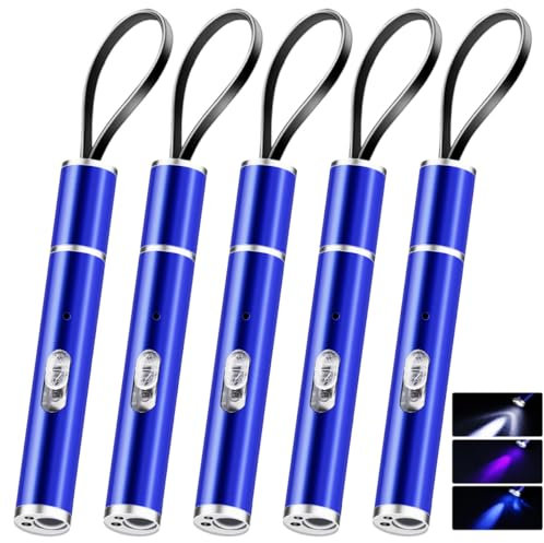 WholeFire 5PCS Rechargeable Pen Light, Ultra-Compact EDC Flashlight, 500 Lumen with 3 Modes, Mini Pen Torch Ligh Inspection Flashlight for Camping Outdoor Work Repair