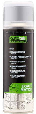AutoTek Professional Exact Match Car Spray Paint, Ford Moondust Silver Metallic Aerosol Spray, 300 ml