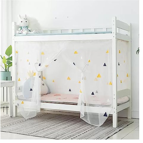Einziehbares Moskitonetz, Bettvorhang, Baldachin für Etagenbetten, Netz, Baldachin mit 4 Ecken, Bettpfosten mit Vorhängen für Schlafsäle, Dreieck, 1,2 x 1,95 m
