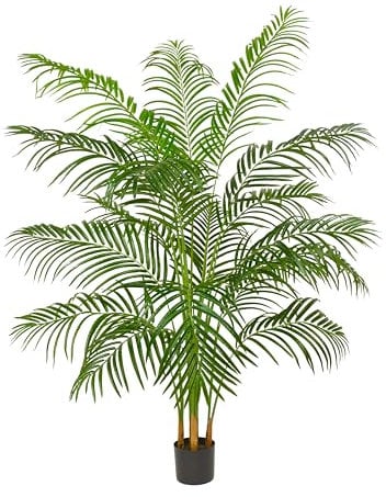 Palmier Artificiel Arnusa en Pot 180cm, Plante Artificielle Areca Interieur, Arbre Artificiel Décorative pour Salon Balcon Chambre Bureau (Pot Noir, 180cm)