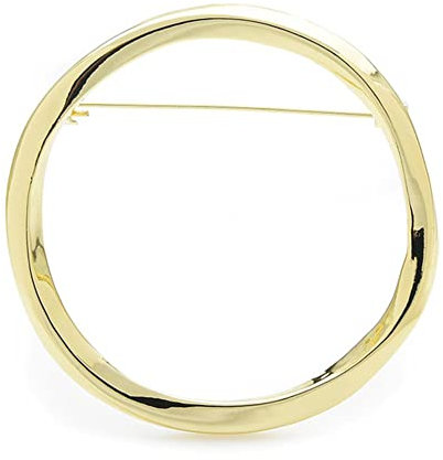 QQYDZSW Brosche Anstecknadel Art Deco Großer runder Kreis Damen Herren Metall 2-farbig Party Büro Casual Pins(Gold)