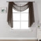 DONREN Luxuriöse, weiche, durchsichtige Vorhänge für Fenster – Halbvoile, Fensterschal, Volant, 86,4 cm breit x 36,7 cm lang (1 Bahn, Schokoladenbraun)