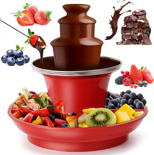 3-tier Chocolate Fountain Machine, Electric Chocolate Fondue Set with Detachable Tray, Hot Chocolate Station For Cheese, Queso, Candy, Easy Cleaning, for Party, Gathering, Wedding