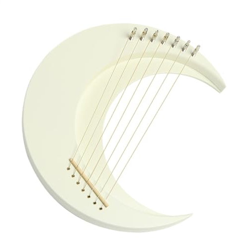 7 Saiten Lyre Harfe, Mond Lyre Harfe, Harfe mit Stimmschlüssel, 30x28x2,5cm, Lyre Piano Musikinstrument mit Stimmschlüssel für Professionelle und Anfänger Konzertmusiker