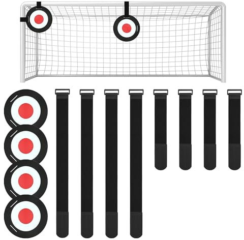 aleawol 4Pcs Football Training Discs Goal Shooting Target With 8 Adjustable Strap And Adhesive Velcro Top Bins Target Practice for Outdoor Practice