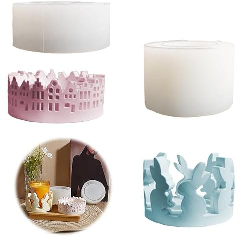 Silikonformen Gießformen Ostern,Silikonform Hase Gießform Kerzenhalter Osterhase Silikonform Gießform Ostern Gips Zum Gießen Kaninchen Silikonformen Ostern Giessform Silikon für Handwerk (2pcs)