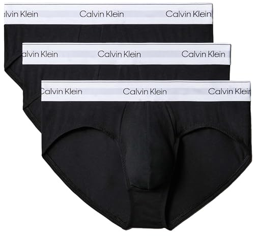 Calvin Klein Herren 3Er-Pack Hüftslips Mit Symbol, Black/White, M