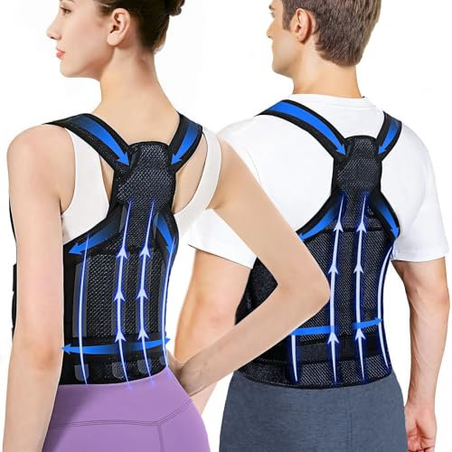 YISAILU Corrector Postural Hombros Espalda: Ajustable Corrección Postural Hombre Mujer, Busto Corrector Postural,Elástica Recta Postura Cervical Ortopedica Cintas, Negro Puro,Cintura-L (37.4-43.3)