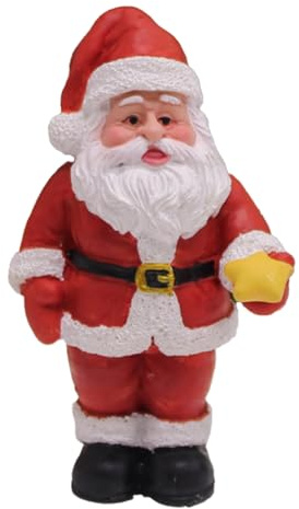 Lezevn Christmas Fish Aquarium Decoration Santa Figurine Resin Statue for Holiday Fish Tank Supplies Table Decor