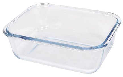 Argon Tableware Rectangular Glass Cake Dish - 20cm x 15cm - 1x Medium Deep Pie Brownie Cheesecake Bread Sponge Oven Baking Tin Tray Pan | Microwave Safe, Freezer Safe