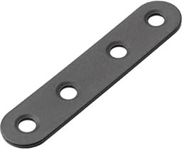 OMIDEAS 15 x Flat Joining Plates (76 x 16 x 2) Straight Mending Joining Fixing Repairing Flat Bracket Shelf Support Black Stainless Steel Connector