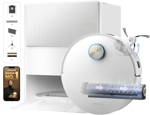 dreame Aqua10 Ultra Roller Complete Robot Vacuum with AquaRoll Mop | AquaRoll Mop, 8cm Obstacle Clearing, Roller Guard, 30,000Pa Suction Power, Tangle Free, AI Avoids 240+ Objects