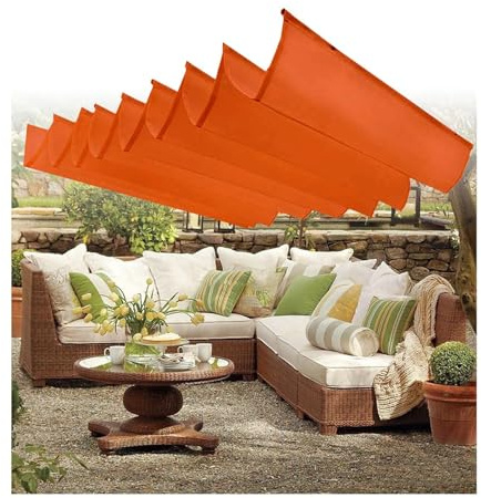 Waterproof Retractable Wave Sun Shade Sail Perfect for Pergolas Patios & Porches Easily Attached to Houses Trees or Garden Poles (0.8M x 9M 2.62ft x 29.5ft)