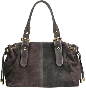 Gave Lux GLX22010923FBG Damen-Handtasche aus echtem Leder Made in Italy 20 x 21 x 33 cm