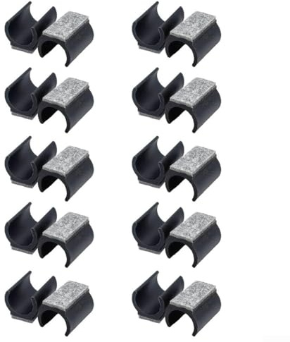 Feeshoppher Lot de 20 patins en feutre en forme de U pour pieds de chaise - 25 mm - Noir et blanc - Réduit le bruit - Pour chaises de salle à manger, chaises de bureau et tabourets de bar