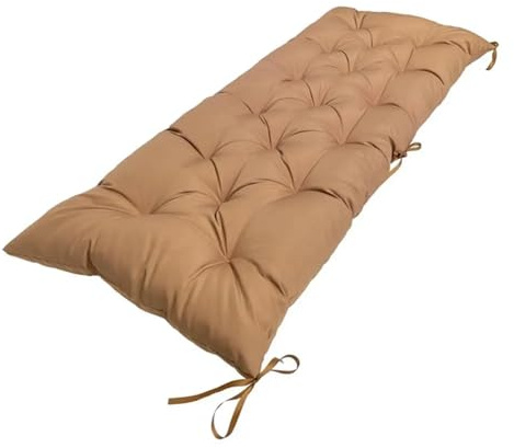 Wasserdichtes Outdoor-Bankkissen, dicke, weiche Baumwollfüllung für Gartenmöbel, elastisches Sitzkissen für Bänke, Khaki, Größe XXL, perfekt für die Terrasse