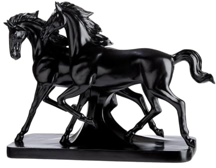 GILDE Figur Luna & Casanova - Pferdemotiv - Kunstharz - Schwarz - Höhe 27cm x Breite 34cm