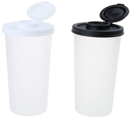 Set of 2 Salt and Peppers Shakers Moisture Proof Plastic Spices Dispenser Seasoning Bottles for Picnic and Camping
