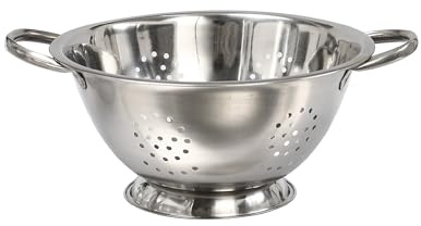Buckingham Premium Deep Colander Strainer for Draining Rinsing & Straining Stainless Steel Multipurpose Kitchen Tool for Washing Pasta & Vegetables (2.3 L / 24 cm)