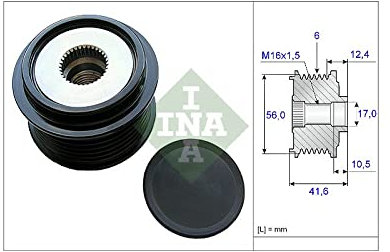 INA 535 0210 10 Generatorfreilauf Riemenscheibe Lichtmaschine