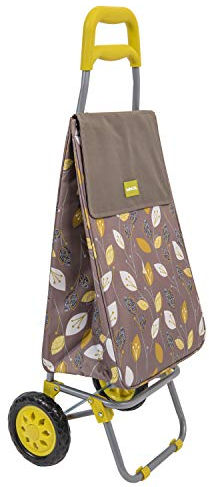 Sabichi Lemongrass 2 Wheel Shopping Trolley - 40L, Lightweight, Easy to Use, with Thermal Insulation Liner - Ergonomic Grip Handle - Steel Frame