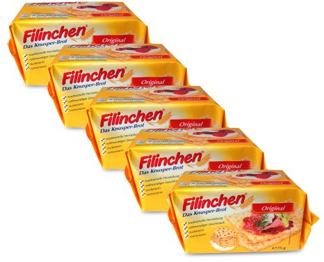 Filinchen Das Knusper-Brot Original, 5er Pack (5 x 75 g) zuckerarm und natriumarm