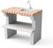 MOVELAR - Fregadero y grifo con caballete lateral Maipu Plus XL para Barbacoa de Obra Prefabricada (Gris, naranja - 86,5 x 58 x 58 cm) - Uso en Exteriores