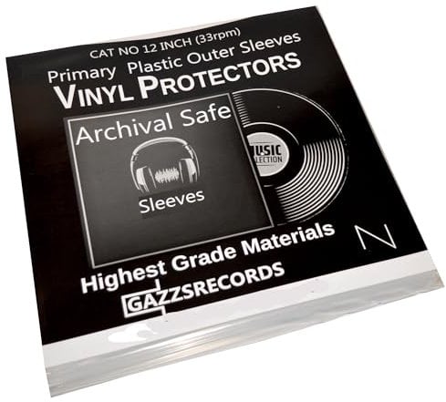 100 12 inch Vinyl Plastic Outer Record Sleeves | Fits Double and Triple gatefold | LP 450 g Gauge Recyclable Polythene Sleeves Covers 325 mm x 328 mm | Acid Free Covers | Record Sleeves 12 inch|