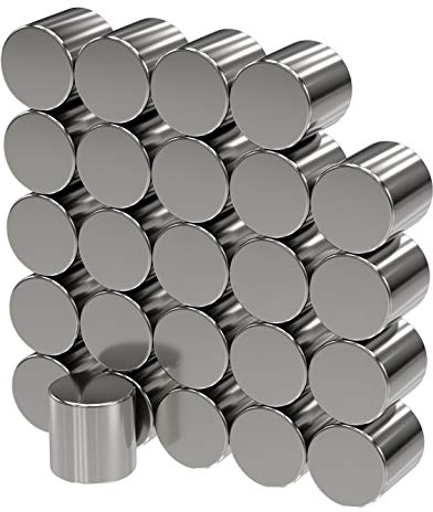 25 Magnete Scheibenmagnet 5x5 mm - Kraft 0,9 kg - silber extra stark rund - starke Supermagnete - Magnet für Whiteboard, Pinnwand, Magnettafel, Werkstatt - Neodym Power
