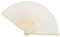 Chinese Folding Plain Bamboo Fabric Hand Fan Party Gift 21cm (Cream)