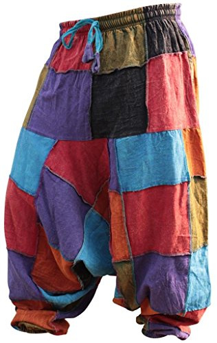 Shopoholic Fashion Unisex Hippy Patcwork Hippy Harem Trouser